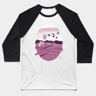 Purple Autumn migration Baseball T-Shirt